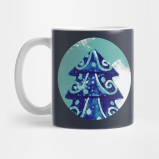 Festive Green Blue Decorated Christmas Tree Holidays Mug